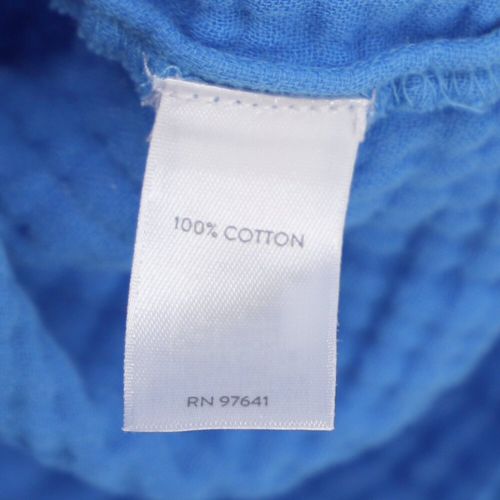 NWT J.JILL Cotton-Gauze Tiered Dress Front Button Short Sleeve in Cyan Blue MP - Picture 9 of 9